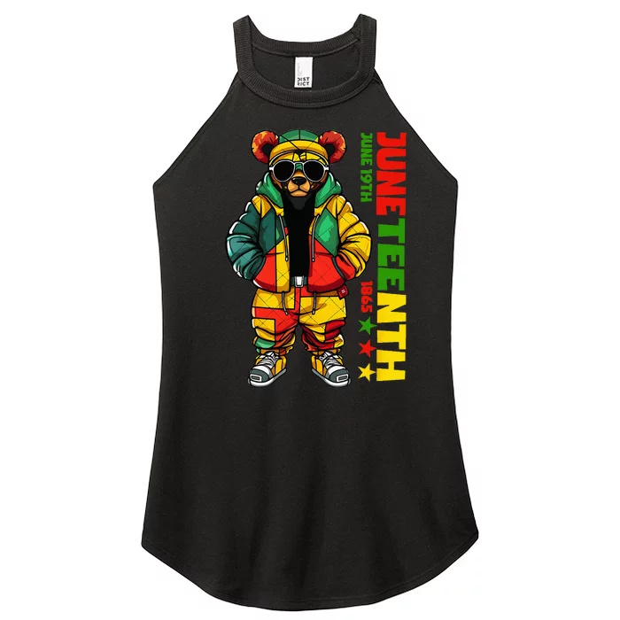 Juneteenth Black King Hip Hop Teddy Bear African American Women’s Perfect Tri Rocker Tank