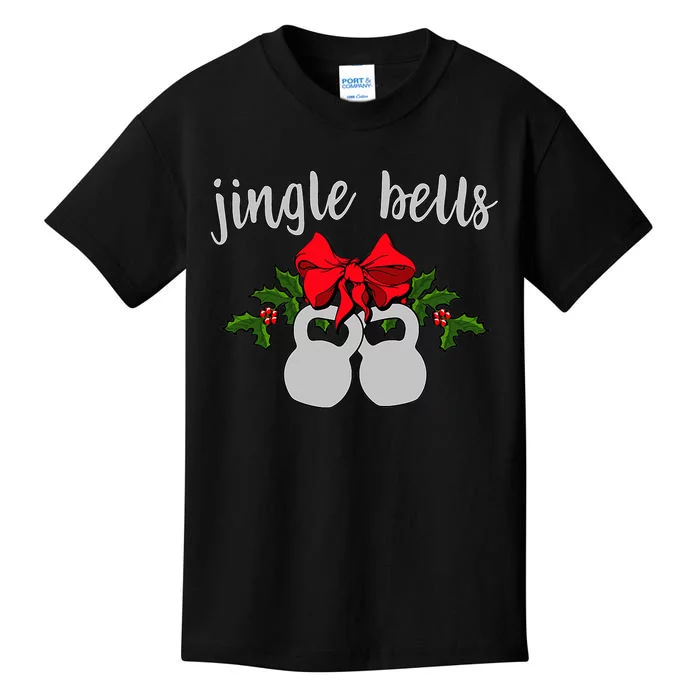 Jingle Bells Kettlebell Christmas Holiday Kids T-Shirt