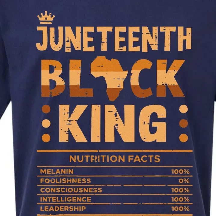 Juneteenth Black King Nutrition Facts Melanin Matching Dad Sueded Cloud Jersey T-Shirt