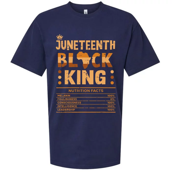 Juneteenth Black King Nutrition Facts Melanin Matching Dad Sueded Cloud Jersey T-Shirt