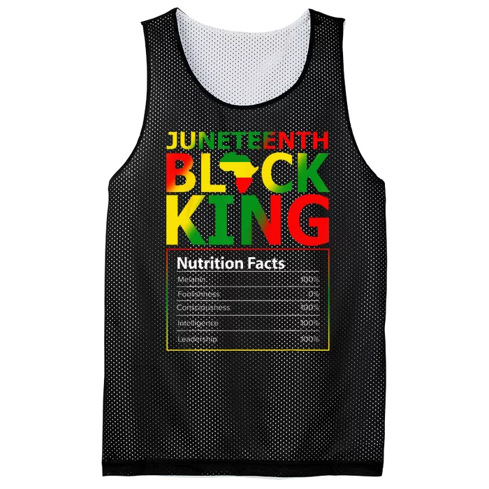 Juneteenth Black King Nutritional Facts Melanin Father Mesh Reversible Basketball Jersey Tank