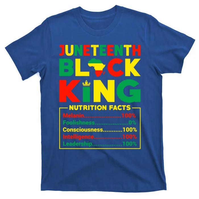 Junenth Black King Nutritional Facts Couple Funny Gift T-Shirt