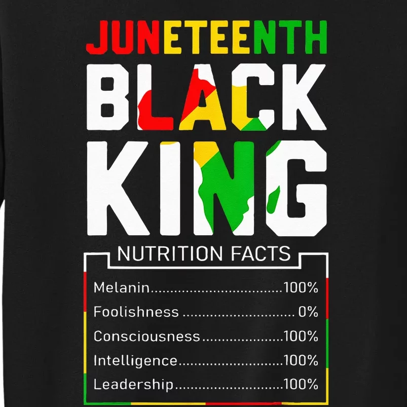 Juneteenth Black King Nutritional Facts Melanin Father Sweatshirt