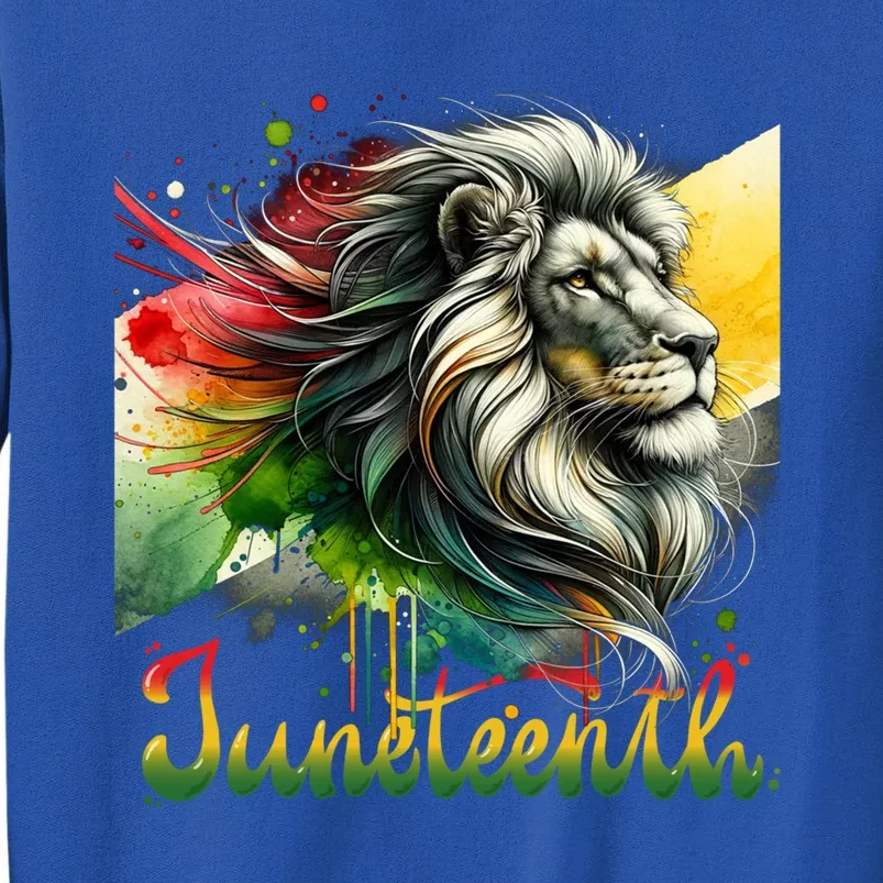 Junenth Black King Black Freedom Lion Face Gift Sweatshirt