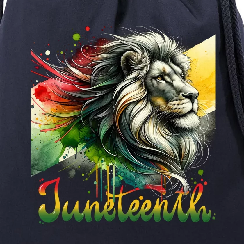 Junenth Black King Black Freedom Lion Face Gift Drawstring Bag