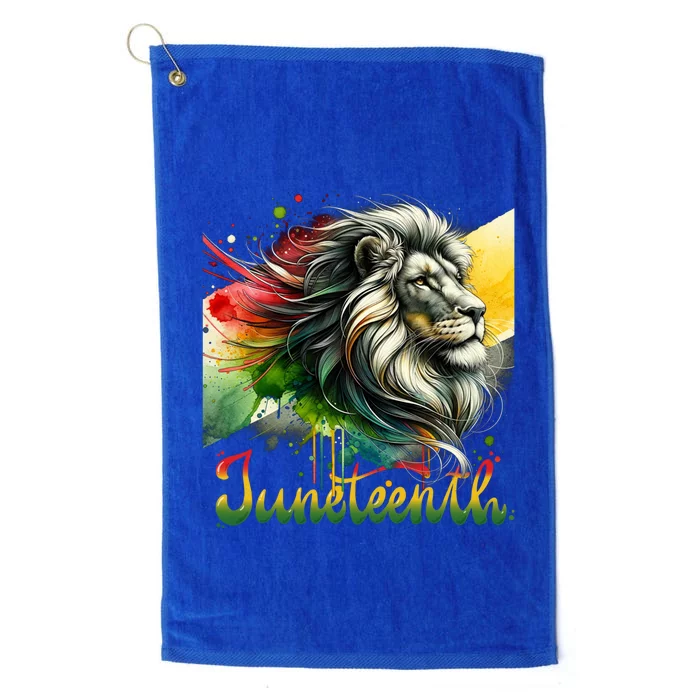 Junenth Black King Black Freedom Lion Face Gift Platinum Collection Golf Towel