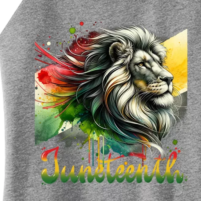 Junenth Black King Black Freedom Lion Face Gift Women’s Perfect Tri Rocker Tank