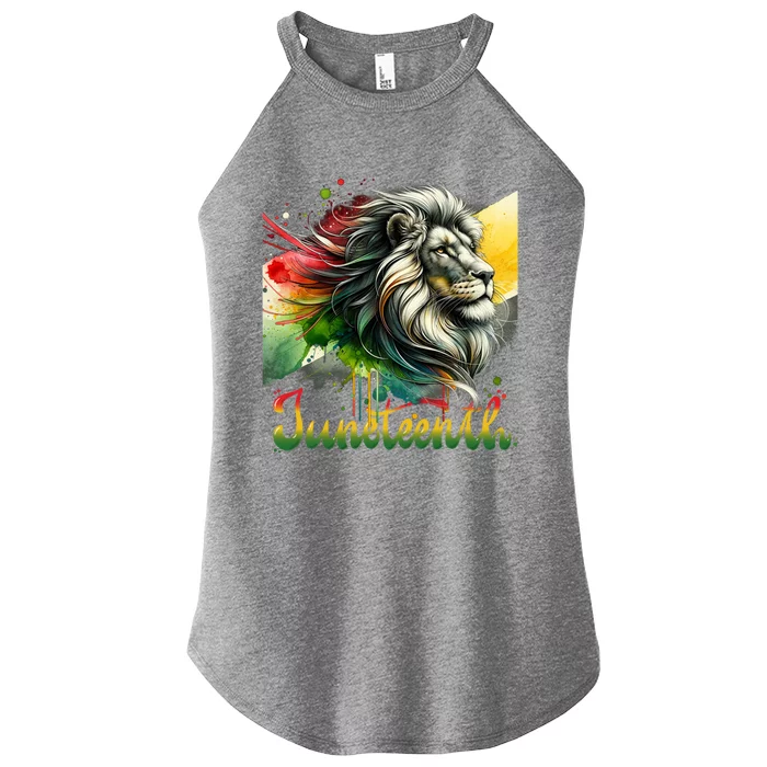 Junenth Black King Black Freedom Lion Face Gift Women’s Perfect Tri Rocker Tank