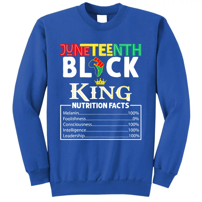 Junenth Black King Nutrition Facts Melanin African Cool Gift Tall Sweatshirt