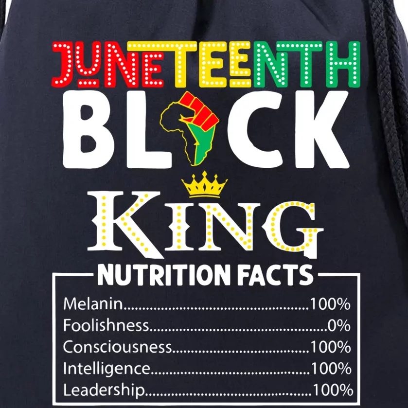 Junenth Black King Nutrition Facts Melanin African Cool Gift Drawstring Bag