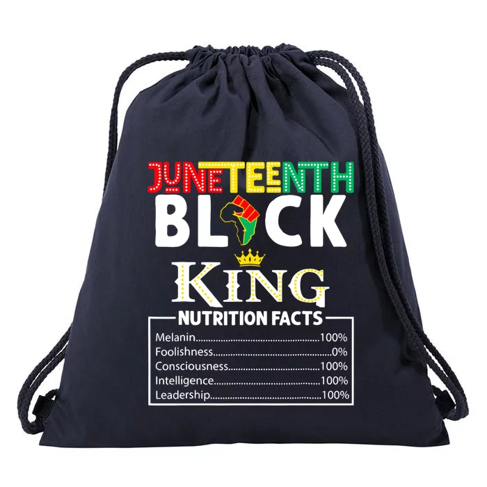 Junenth Black King Nutrition Facts Melanin African Cool Gift Drawstring Bag