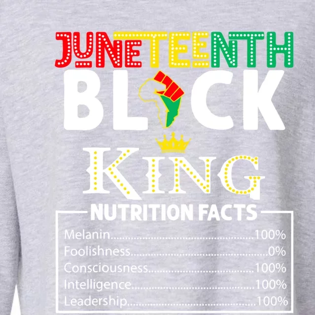 Junenth Black King Nutrition Facts Melanin African Cool Gift Cropped Pullover Crew