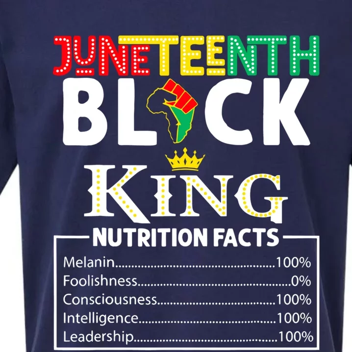 Junenth Black King Nutrition Facts Melanin African Cool Gift Sueded Cloud Jersey T-Shirt