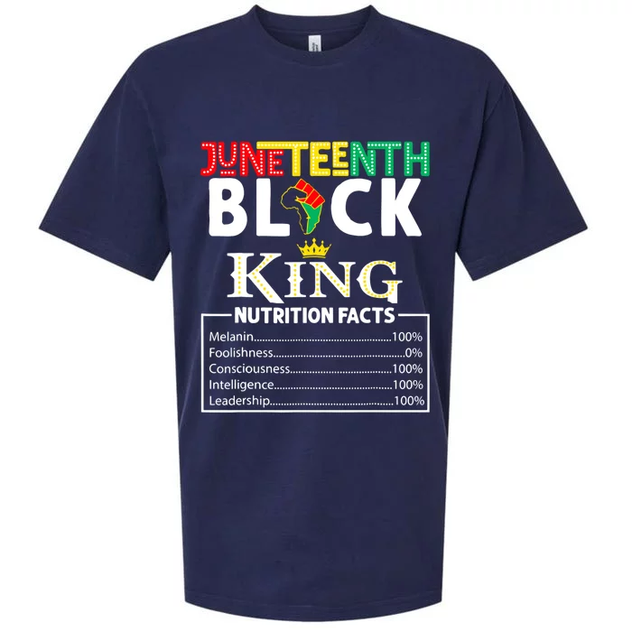 Junenth Black King Nutrition Facts Melanin African Cool Gift Sueded Cloud Jersey T-Shirt