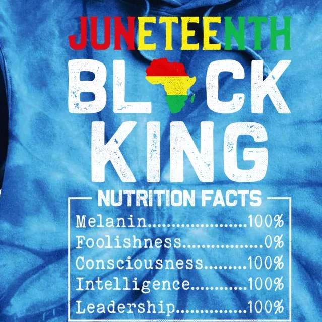 Junenth Black King Nutrition Fact 1865 African American Cute Gift Tie Dye Hoodie