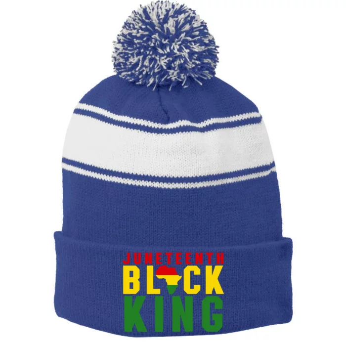 Junenth Black King Nutritional Facts Junenth Gift Stripe Pom Pom Beanie