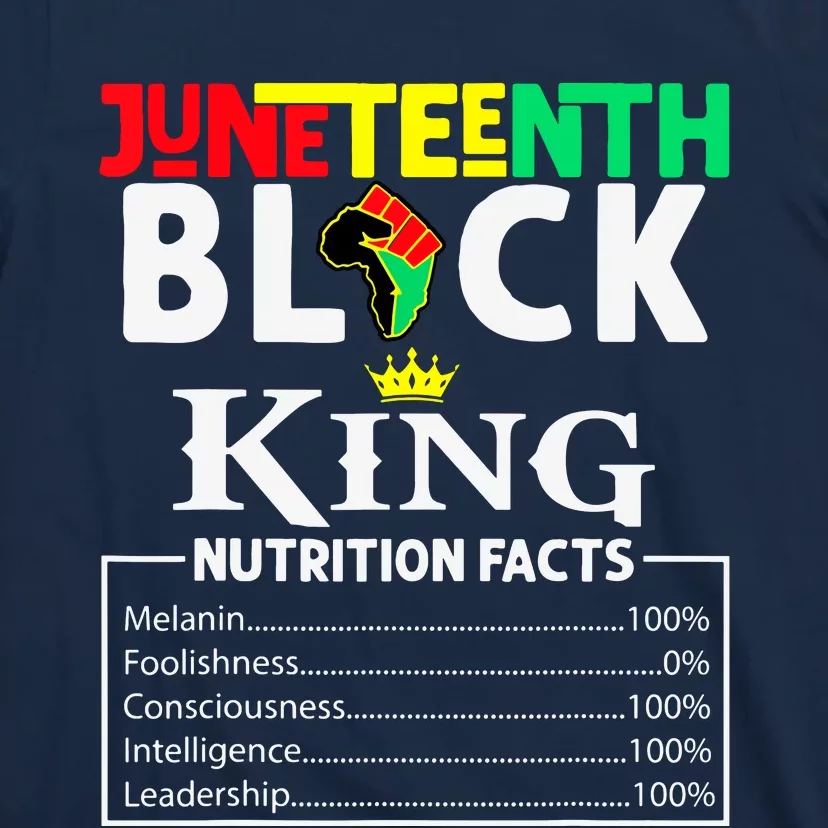 Juneteenth Black King Nutritional Facts Freedom Day T-Shirt