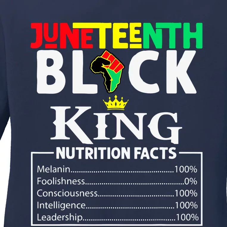 Juneteenth Black King Nutritional Facts Freedom Day Ladies Long Sleeve Shirt