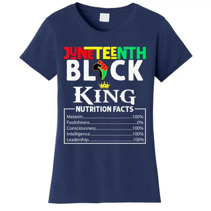 Juneteenth Black King Nutritional Facts Freedom Day Women's T-Shirt