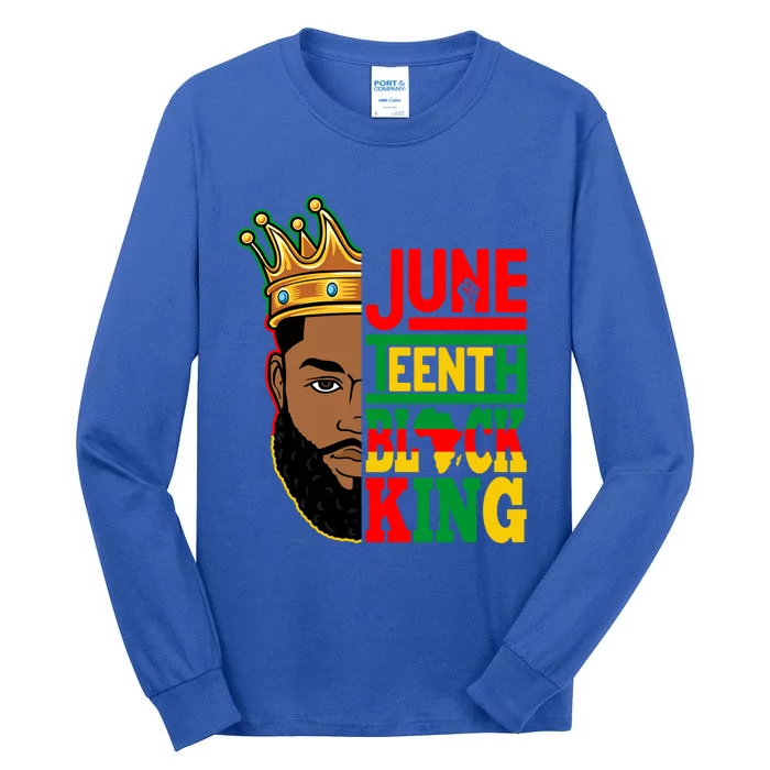 Juneteenth Black King Freedom Fist Celebrating 1865 Gift Tall Long Sleeve T-Shirt