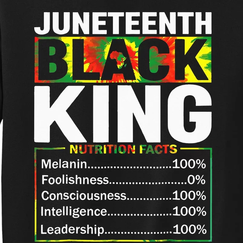 Juneteenth Black King Melanin Dad Fathers Day Tie Dye Tall Sweatshirt