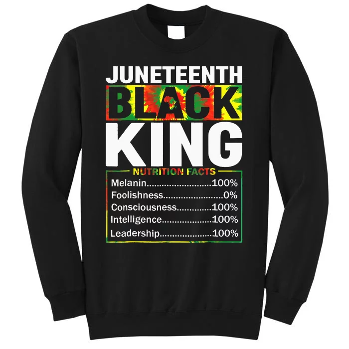 Juneteenth Black King Melanin Dad Fathers Day Tie Dye Tall Sweatshirt