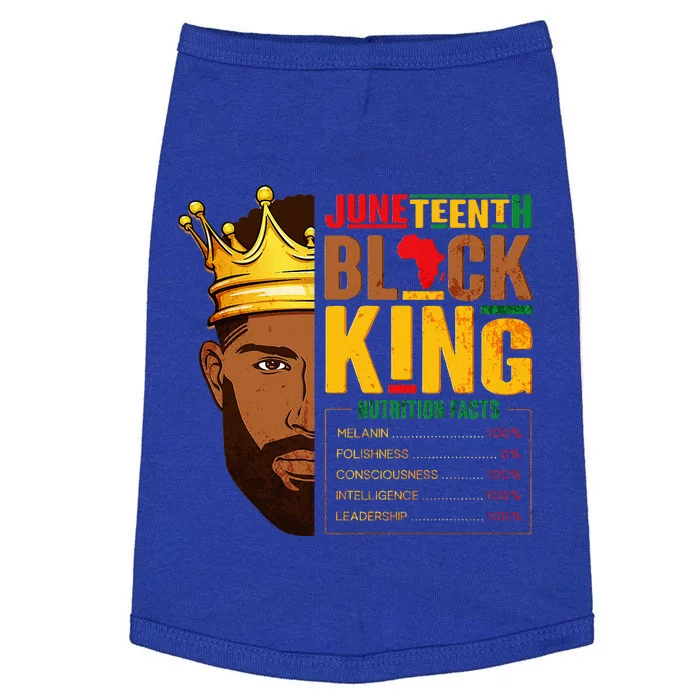 Juneteenth Black King Nutritional Facts Pride African Doggie Tank