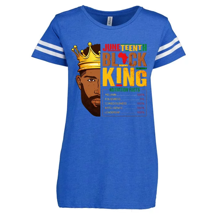 Juneteenth Black King Nutritional Facts Pride African Enza Ladies Jersey Football T-Shirt