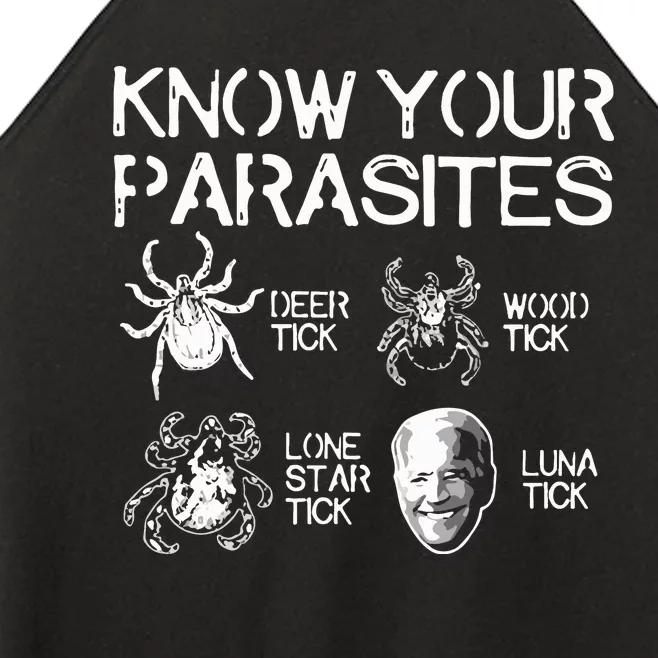 Joe Biden Know Your Parasites Deer Tick Wood Tick Lone Star Tick Luna Tick Women’s Perfect Tri Rocker Tank