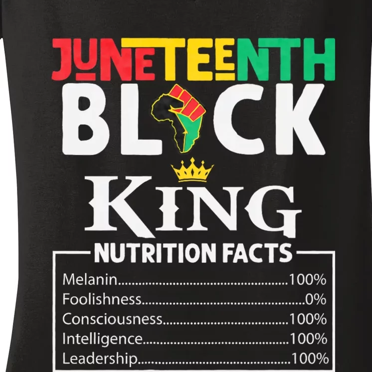 Juneteenth Black King Nutritional Facts Freedom Day Black History Month Dream Women's V-Neck T-Shirt