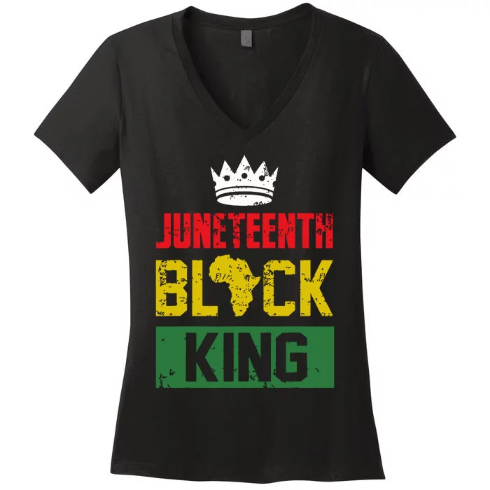 Juneteenth Black King Nutritional Facts Boy Juneteenth Women's V-Neck T-Shirt