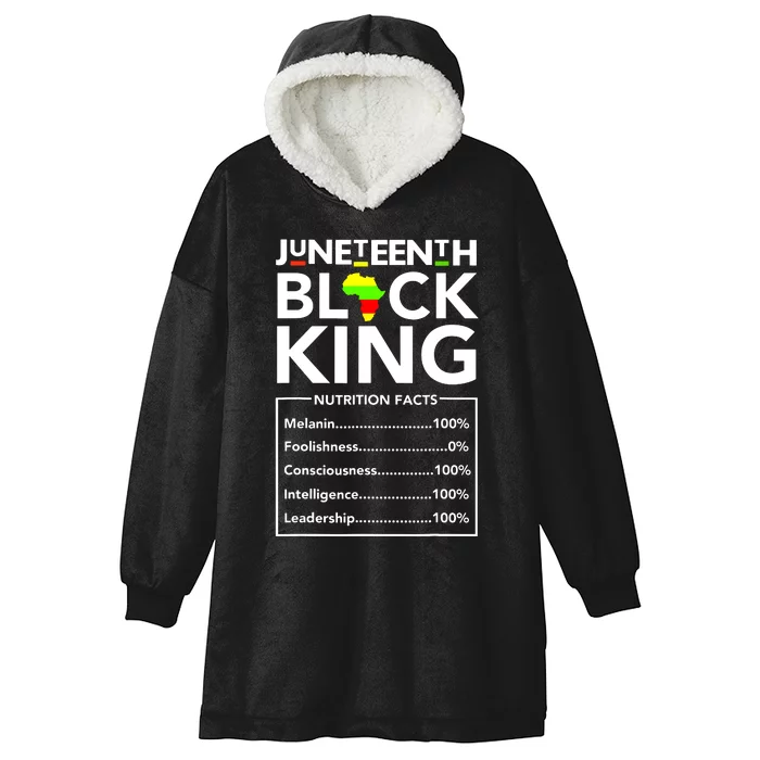 Juneteenth Black King Nutritional Facts Melanin Father Hooded Wearable Blanket