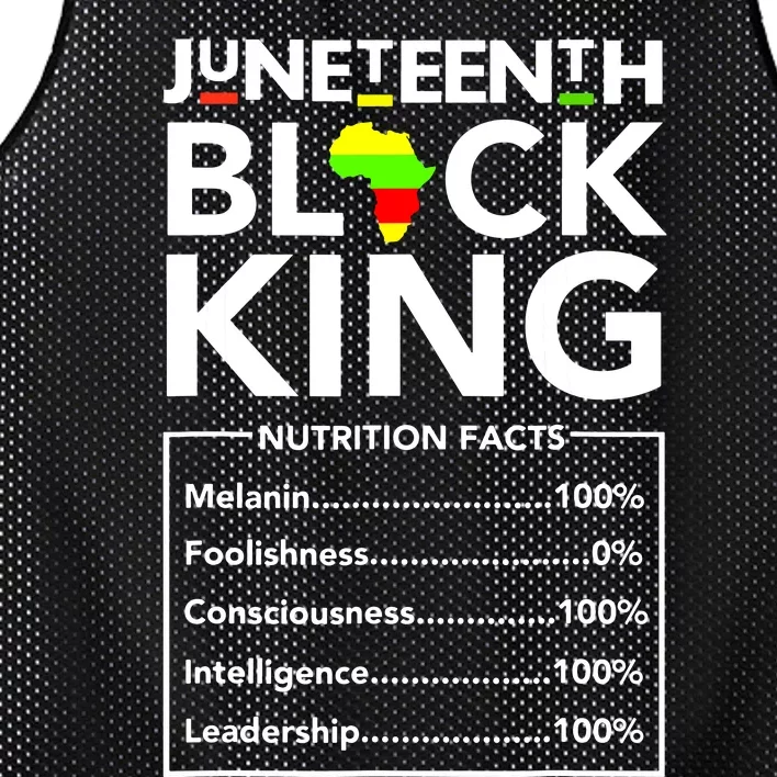 Juneteenth Black King Nutritional Facts Melanin Father Mesh Reversible Basketball Jersey Tank