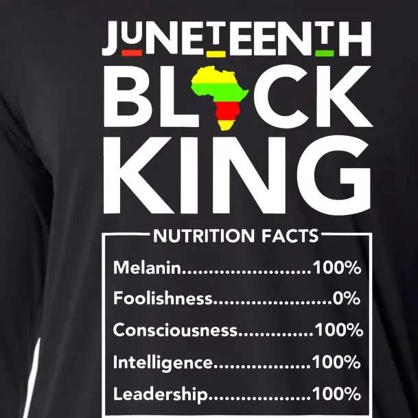 Juneteenth Black King Nutritional Facts Melanin Father Cooling Performance Long Sleeve Crew