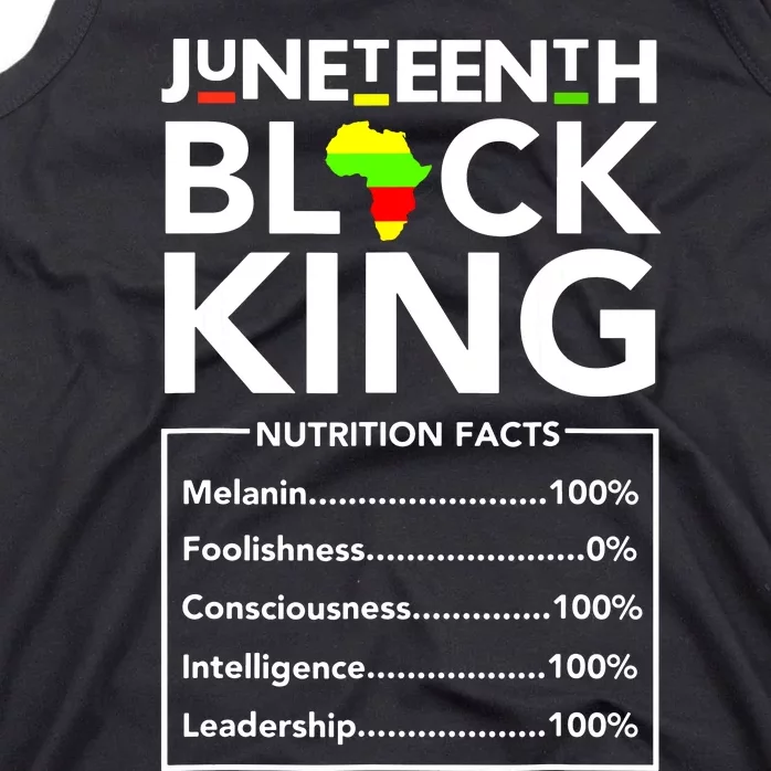 Juneteenth Black King Nutritional Facts Melanin Father Tank Top