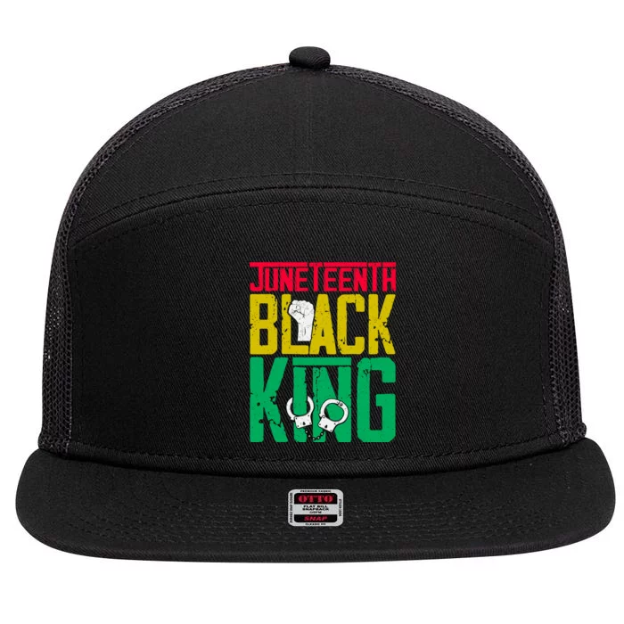 Juneteenth Black King Celebration Graphic 7 Panel Mesh Trucker Snapback Hat