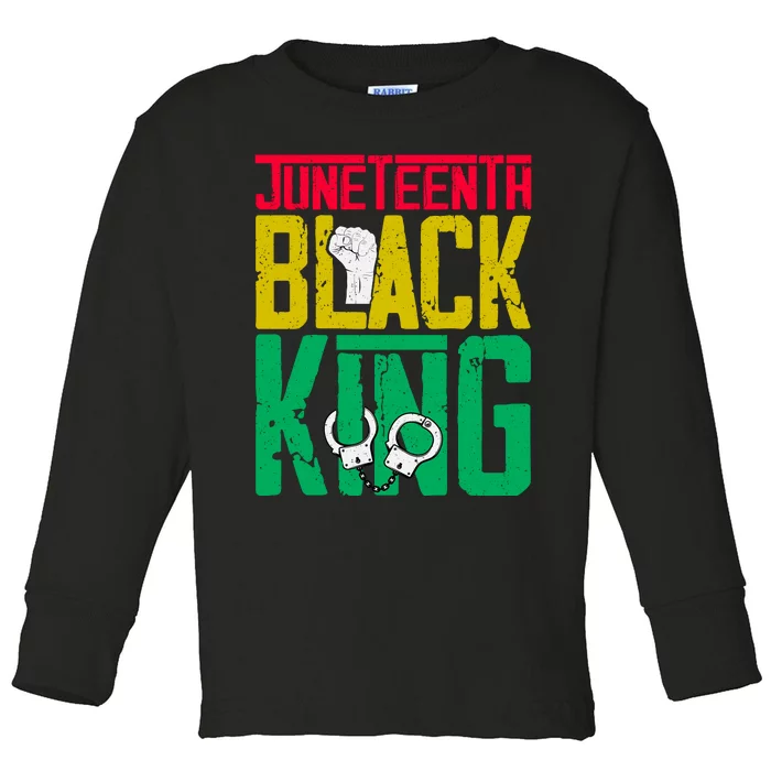 Juneteenth Black King Celebration Graphic Toddler Long Sleeve Shirt