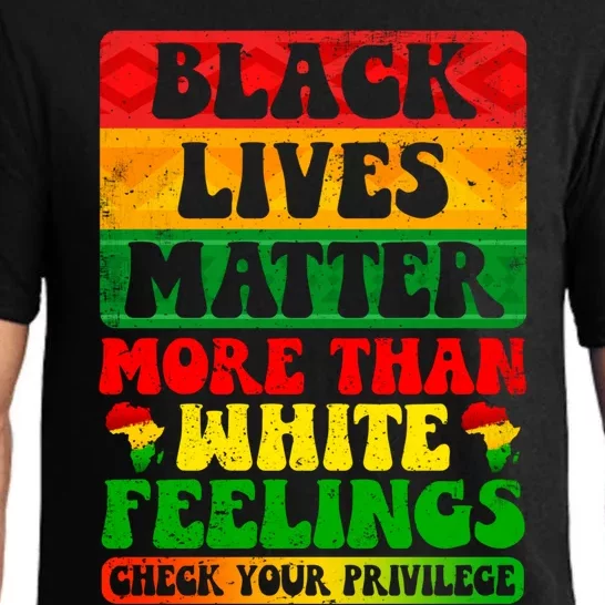 Juneteenth Black Lives Matter More Than White Feelings Gift Pajama Set