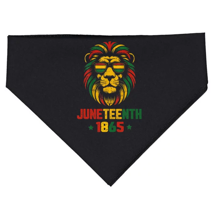 Juneteenth Black Lion 1865 King African American USA-Made Doggie Bandana