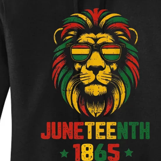 Juneteenth Black Lion 1865 King African American Women's Pullover Hoodie