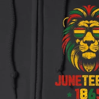 Juneteenth Black Lion 1865 King African American Full Zip Hoodie