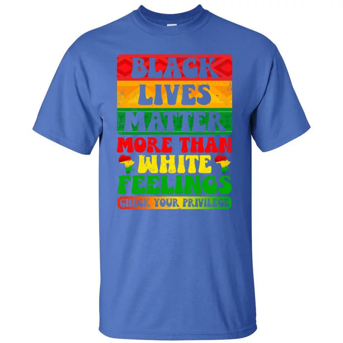 Juneteenth Black Lives Matter More Than White Feelings Gift Tall T-Shirt