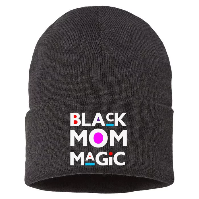 Juneteenth Black Mom Magic Women Funny Cute Melanin Mommy Sustainable Knit Beanie