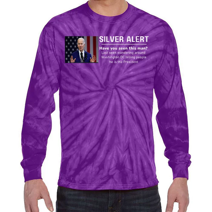 Joe Biden Money Silver Alert Political Presidential Election Tie-Dye Long Sleeve Shirt