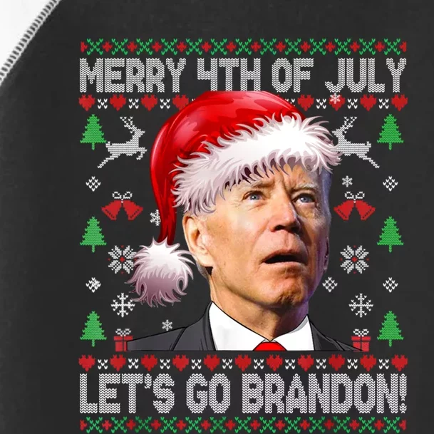 Joe Biden Merry 4th Of July Let's Go Branson Brandon Ugly Christmas Sweater Toddler Fine Jersey T-Shirt