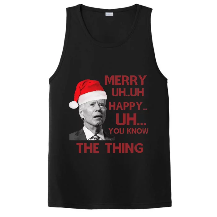 Joe Biden Merry Uh Uh Happy Uh You Know The Thing Christmas Performance Tank