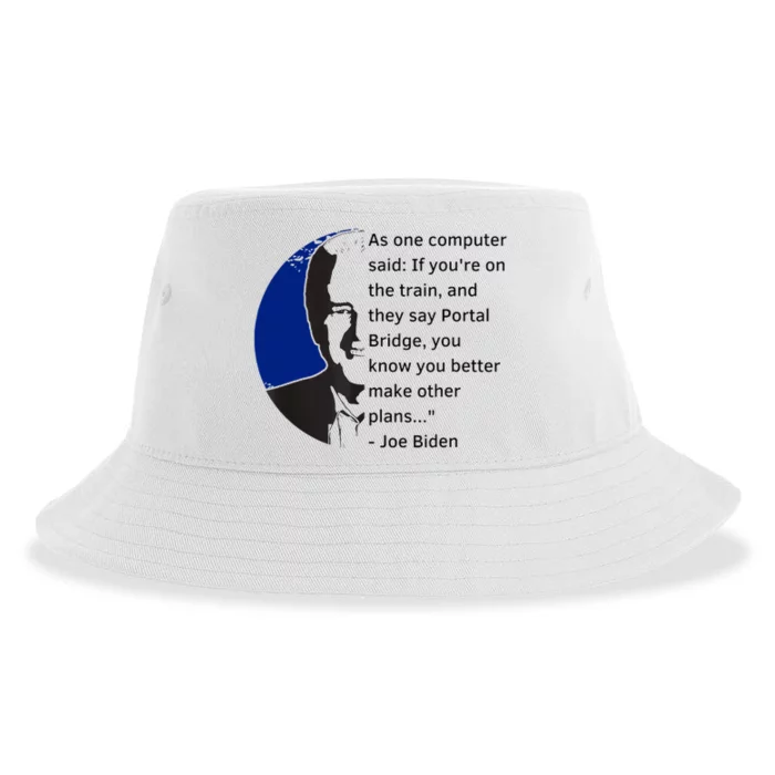 Joe Biden Meme Portal Bridge Anti Democrats Sustainable Bucket Hat