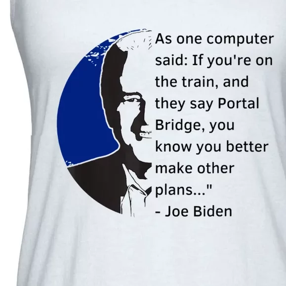 Joe Biden Meme Portal Bridge Anti Democrats Ladies Essential Flowy Tank