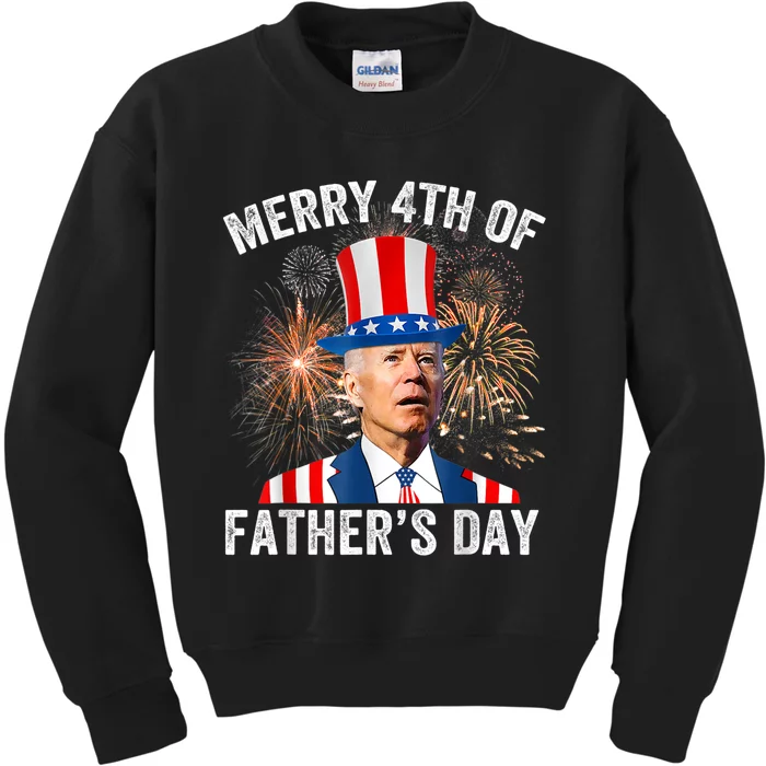 Joe Biden Merry 4th Of Father's Day Funny 4th Of July Kids Sweatshirt