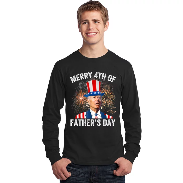 Joe Biden Merry 4th Of Fathers Day Funny 4th Of July Long Sleeve Shirt